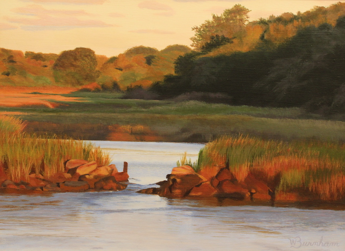 William Burnham, "Late Autumn Sun", acrylic, 9x12, $625