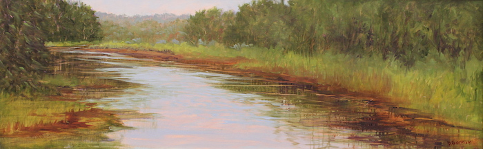 Dianne Gorrick, "Tranquil Waters", oil, 10x30, $1,200