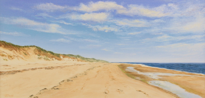 Irene Jeruss, "Endless Seashore", oil, 12x24, $1,200