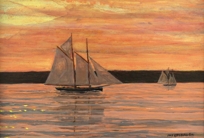 Pat Kelbaugh, "Red Sun at Night", acrylic, 12x15, $325. SOLD
