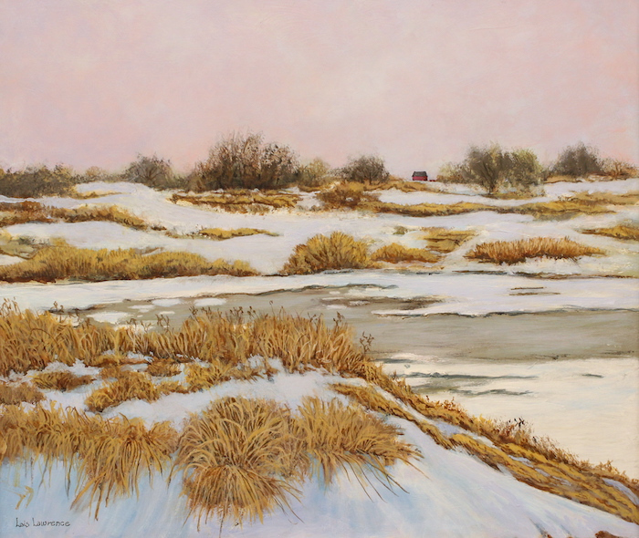 Lois Lawrence, "Winter on the Farm", acrylic, 18x24, $365