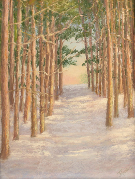 Joyce Maurice, "Through the Pines", pastel, 12x9, $350
