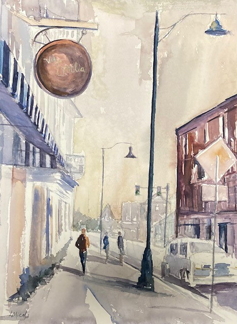 Lisa Miceli, "Vic Emilia", watercolor, 10x14, $575