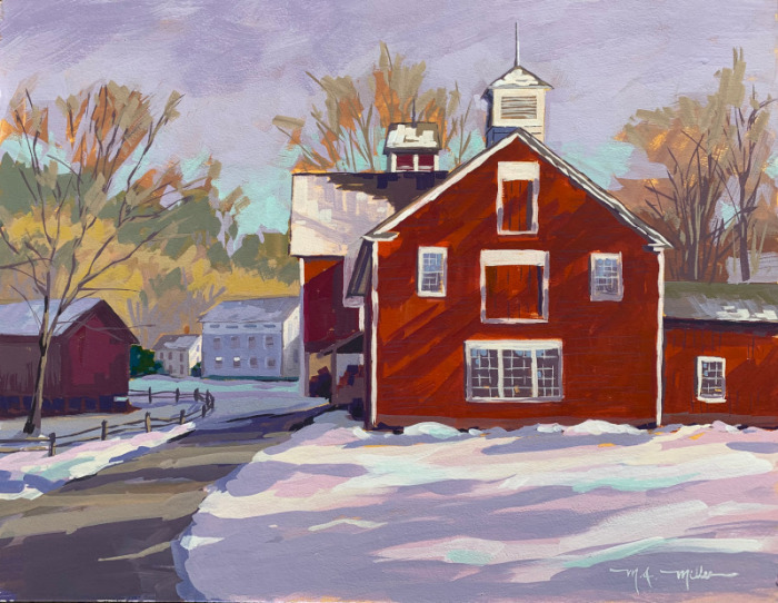 Mary Anne Miller-Baker, "The Christmas Barn", gouache, 11x14, $1,400