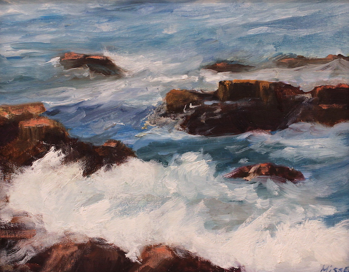 Susan Missel, "Stonington Surf", oil, 8x10, $775