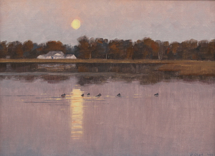 Sean Murtha, "Moonrise on the Millpond", oil, 9x12, $750