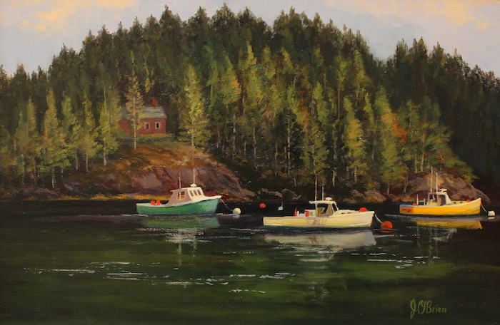Jeanne O'Brien, "Maine Lobster Boats", oil, 12x16, $625. SOLD