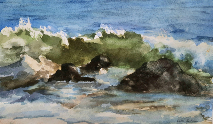 Debra Paulson, "Calm Before", watercolor, 19x17, $480