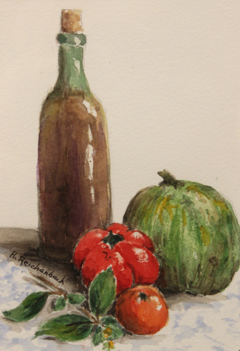 Hilde Reichenbach, "Summer's Bounty", watercolor, 8x10, $100. SOLD