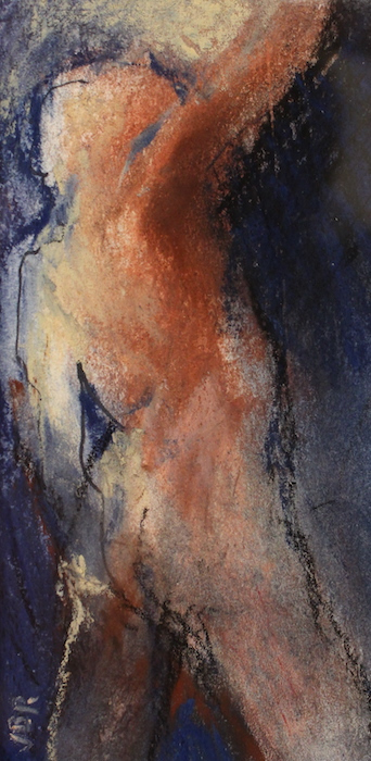 J. Bogon Romanowski, ".......!", pastel, 9x12, $350