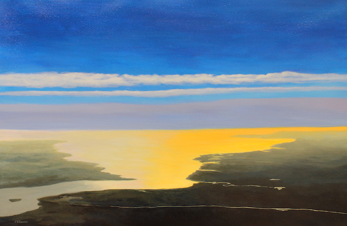 J. Elaine Senack, "Sunrise Flight", acrylic, 24x36, $2,200