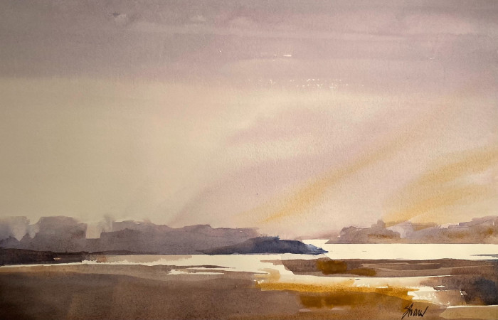 Susan Shaw, "Tranquility", watercolor, 20x26, $900