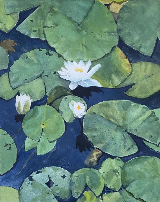 Patricia Shoemaker , "Pond Lilies", watercolor, 23x18, $775