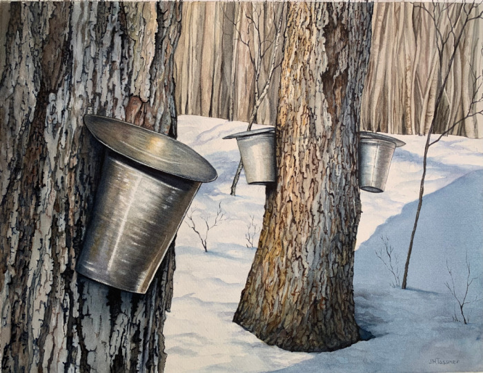 Jennifer Tassmer, "Maple Sugaring", watercolor, 20x24, $875. SOLD