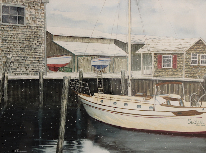 Jennifer Tassmer, "Winter Harbor", watercolor, 16x20, $695. SOLD