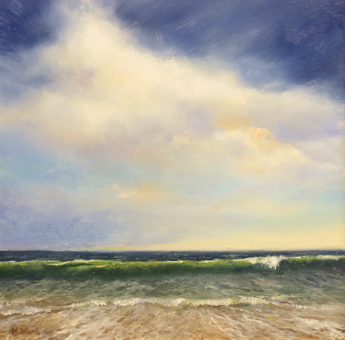 Melanie Ward, "Gentle Wave", oil on aluminum, 12x12, $600