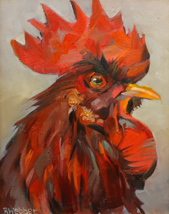 Rosemary Webber, "No Flies on Me", oil, 14x17, $300