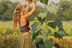 T.A. Charron, "Beauty in the Garden", oil, 20x16, $6,700