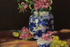 Carol Frieswick, "Pinks in Blue", oil, 8x8, $250. SOLD