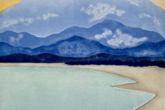 Kathleen DeMeo, "Daybreak Lake", monotype, 33x25, $1,250