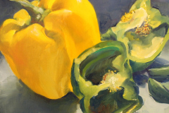 Rosemary Webber, "Fragrant Peppers", oil, 14x14, $300. SOLD