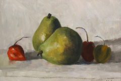Linda Wilkinson, "Pears and Peppers", oil, 8x10, $250