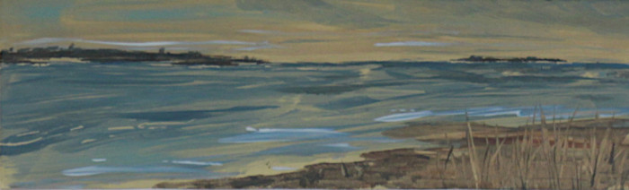 Rolston, O.A. , "Low Tide", Acrylic on Brass, $185