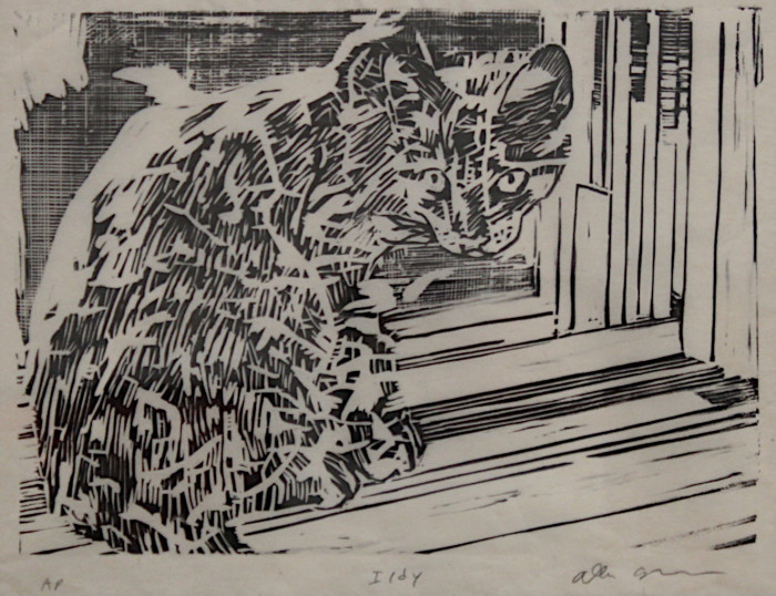 Greenier, Allan, "Ildy ", Woodcut, $350