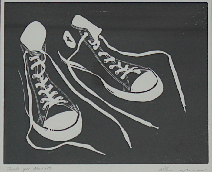 Greenier , Allan , "Thank You Maurits", Woodcut, $300