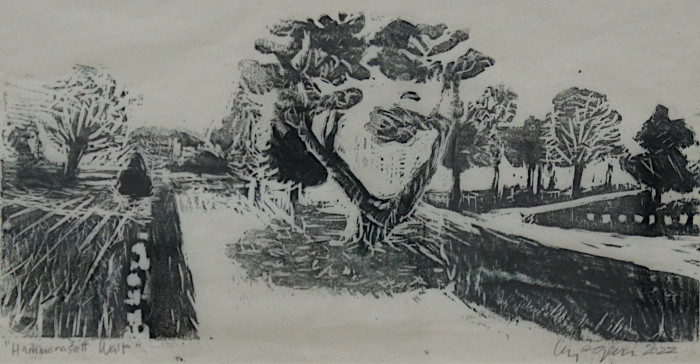 Egan, Liz , "Hammonasset Walk", Woodcut, $375