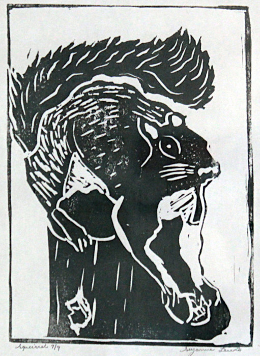 Lewis, Suzanne , "Squirrel", Linocut , $75
