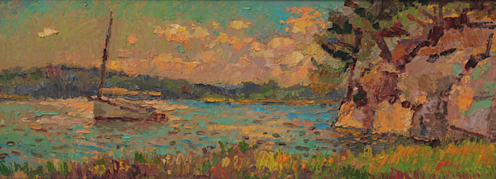 Nilsson, Leif , "Selden Cove Cliff with Ganesh - End of Day", Oil, $3,900