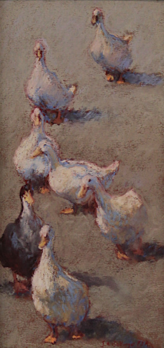 Ballinger, Joann , "Ducks in a Row", pastel, $1,500