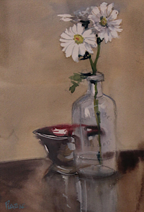 Plaziak, Steven, "Daisies and Bowl", Watercolor, $280