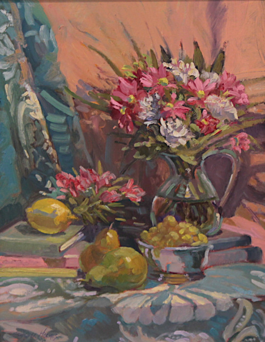 Holmes, Jennifer, "Books, Lemon, and Pears, no Chocolate", Oil, $1,400