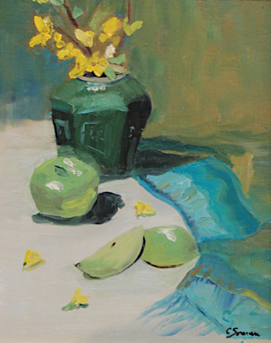 Sorensen, Cheryl, "Still Life with Ginger Jar", Oil, $450