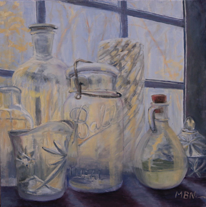 Noonan, Marilee B., "On a Long Kitchen Shelf", Oil, $350