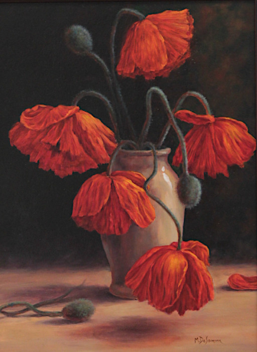 DeSomma, Mally, "Red Ruffles III", Oil, $850