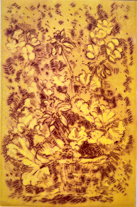 Brubaker, David , "Geraniums in Violet", Etching, $400