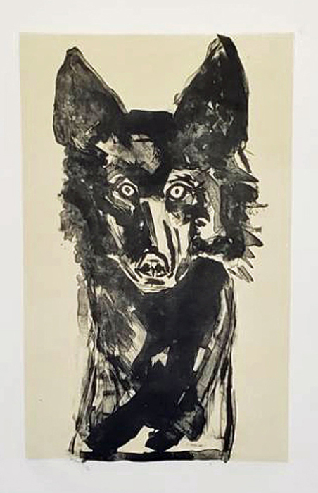 Cantrell, Helen, "The Wolf at the Door", Lithograph, $400