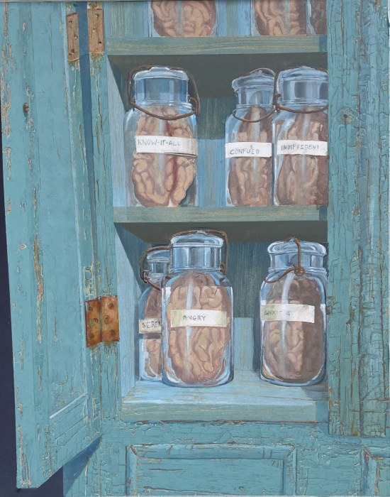 Grenville Killeen, Earl , "Brain Trust", Watercolor, $3,600