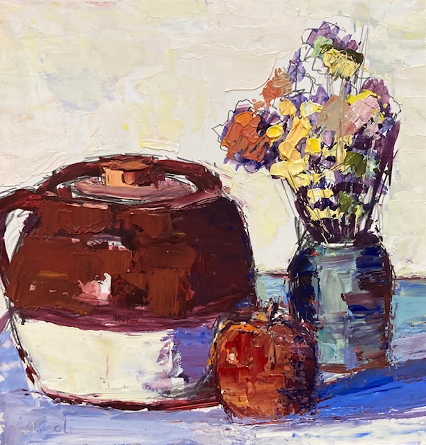 Miceli, Lisa, "Mom's Beanpot", Oil on Board, $300