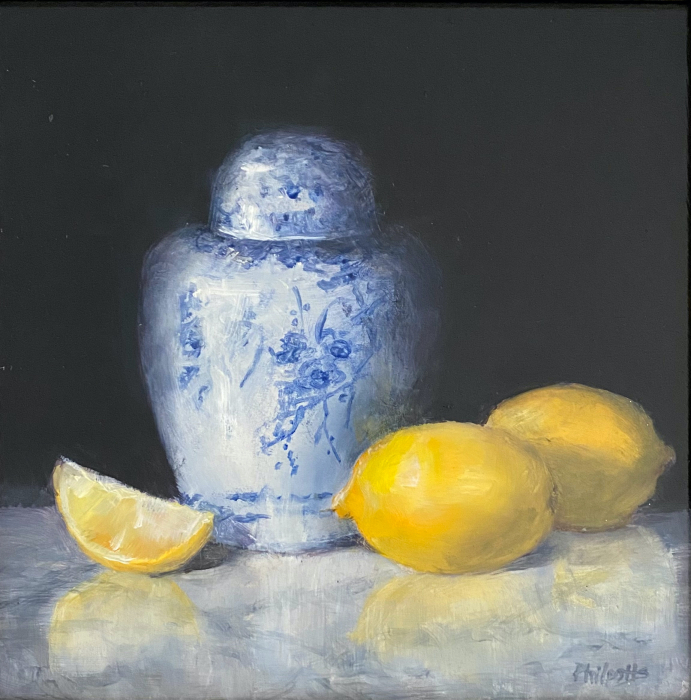 Philpotts, Liane , "Lemons and Ginger Jar", Oil, $400