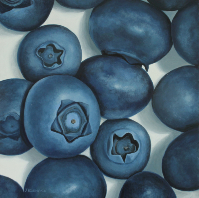 Senack, J. Elaine, "Blueberries!", Acrylic on Panel, $1,250