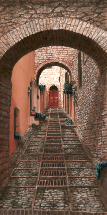 Swec, Len, "Spello Stairs", Acrylic , $2,200