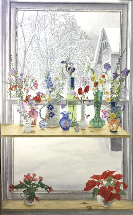 Trehub, Martin, "Still Life With Window", Oil on Canvas, $2,100