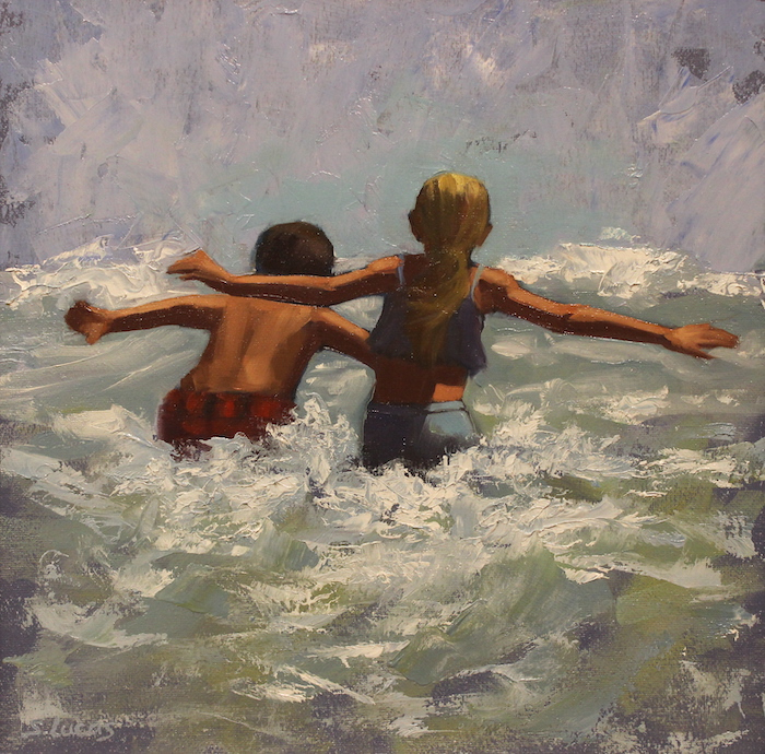 Sarah Stifler Lucas, "Last One In", oil, $1,700