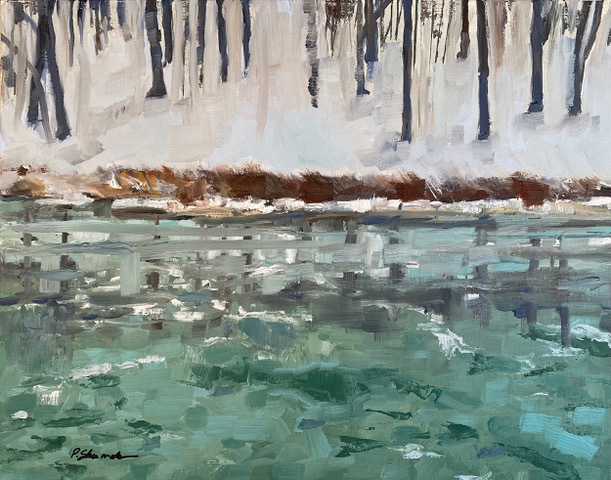 Patricia Shoemaker, "Ice Flow", oil, $750