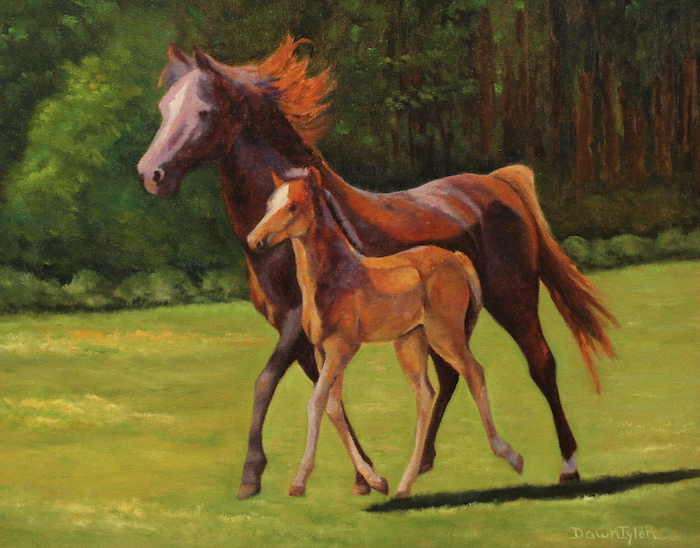 Dawn Tyler, "Running Free", oil, $800