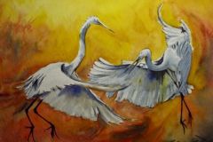Ralph Acosta, "Mating Dance", watercolor, $900